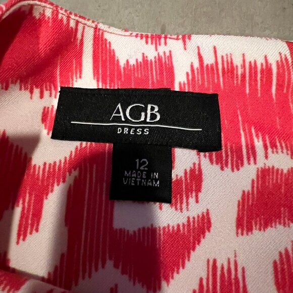AGB Size 12 dark pink and white pattern dress Bin AN - Picture 6 of 8